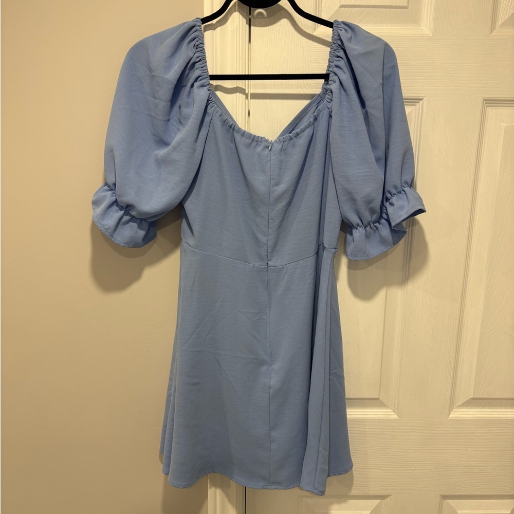 Shein Puff Sleeve Ruched Bust Drawstring Dress - Picture 4 of 7